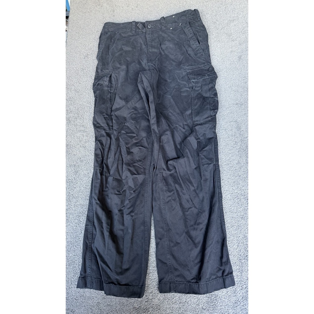 Abercrombie & Fitch Baggy Cargo Pants Mens 34x32 Black Cotton Utility 130P0432